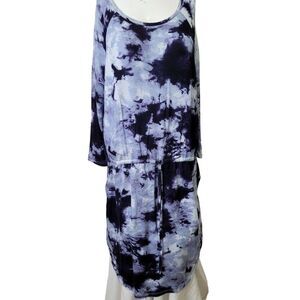 NEW Jaime & Layla size M womens dress tye dye drawstring round neck long sleeve